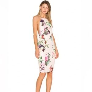 REVOLVE NWT Airlie Isolla Bella Midi Floral Pink Open Lined Dress Prom Wedding S